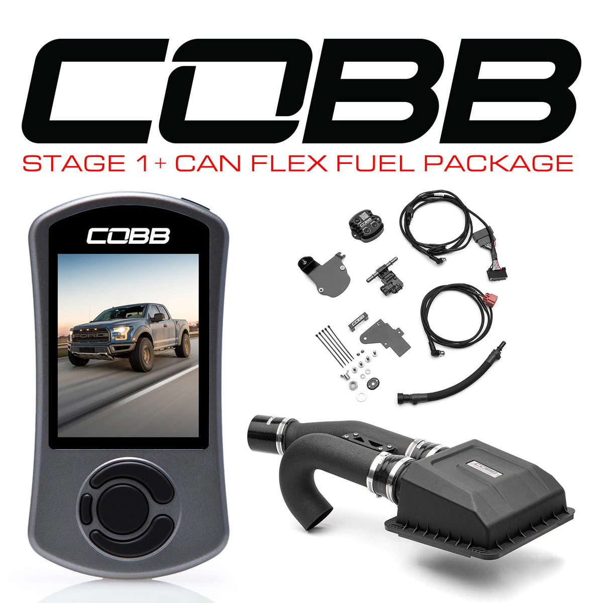 Cobb 17-20 Ford F-150 Ecoboost Raptor Stage 1+ CAN Flex Fuel Power Package