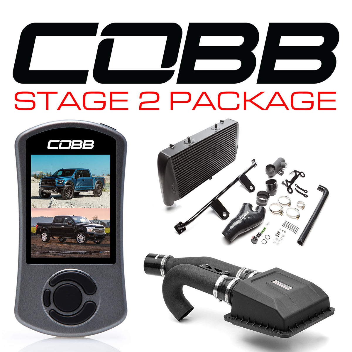 Cobb 17-19 Ford F-150 Raptor Stage 2 Power Package w/TCM Flashing - Black