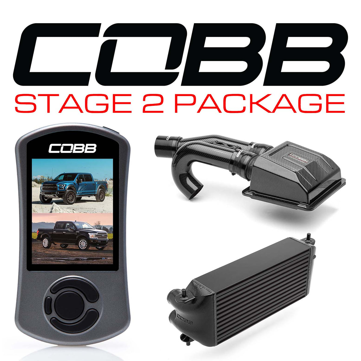 Cobb Ford F-150 Ecoboost Raptor/Ltd. Stage 2 Redline CF Pwr Pkg - Black (Factory Loc. I/C)