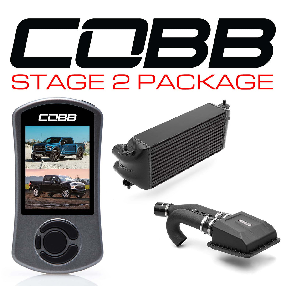 Cobb Ford F-150 Raptor/Ltd. Stage 2 Power Package - Black (Factory Location I/C)