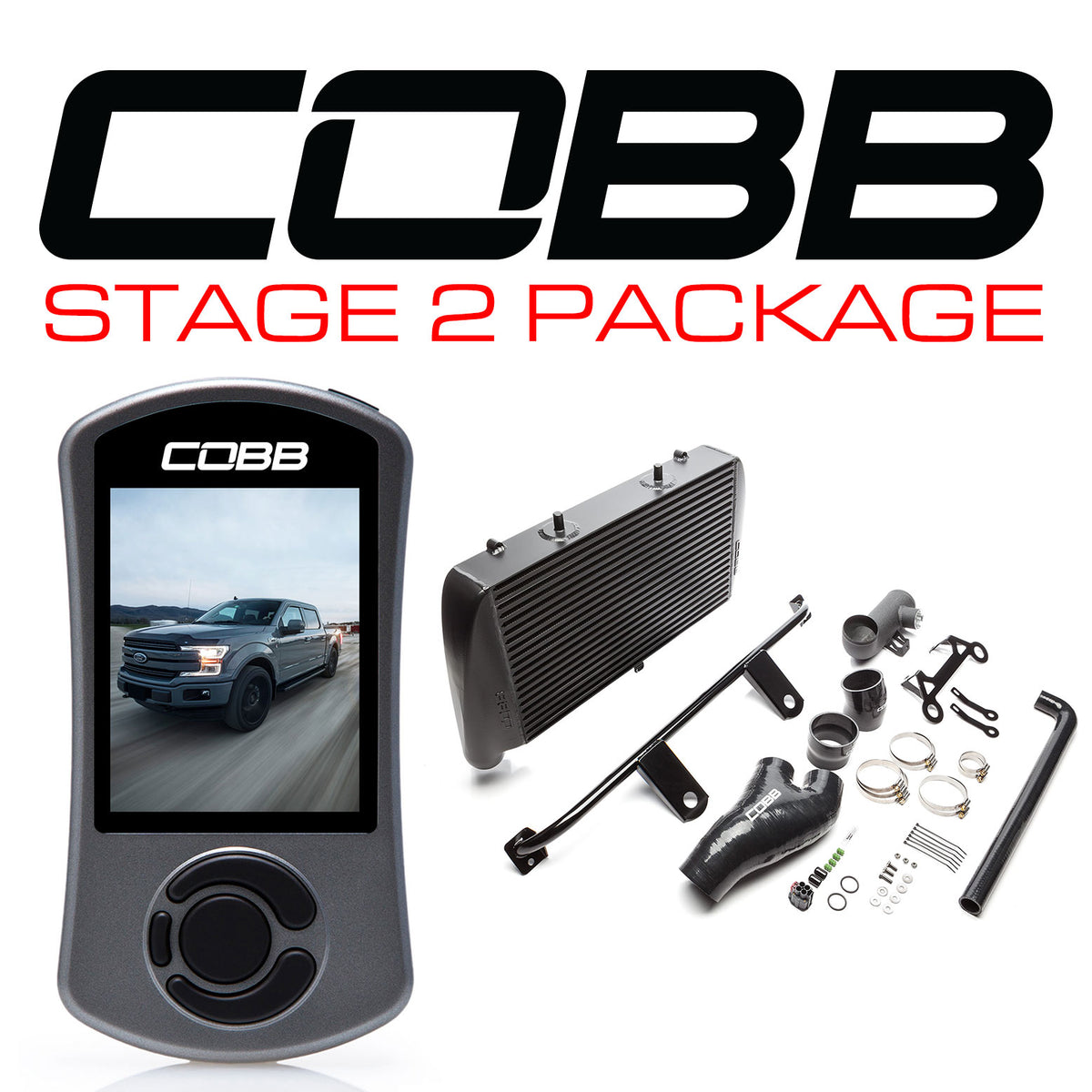 Cobb 17-19 Ford F-150 EcoBoost 3.5L Stage 2 Power Package w/TCM (No Intake) - Black