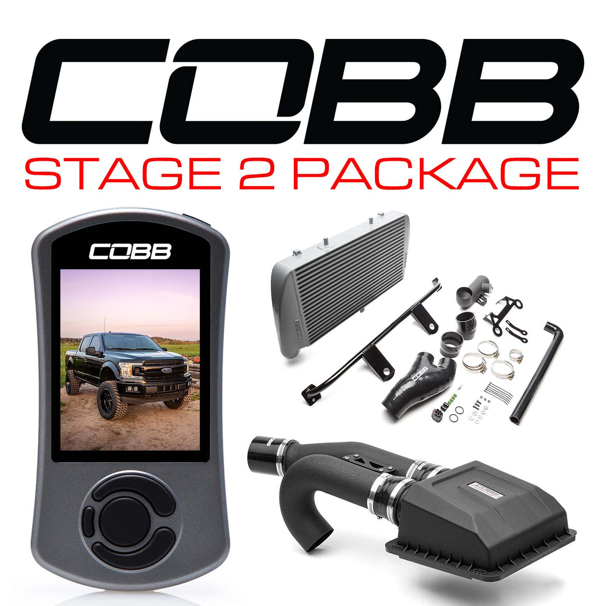Cobb 2020 Ford F-150 EcoBoost 3.5L Stage 2 Power Package - Silver