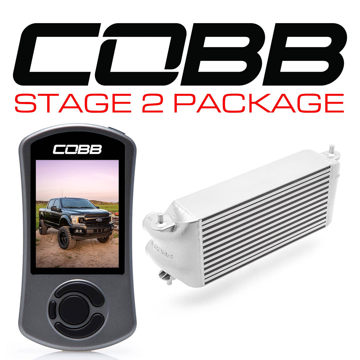Cobb 2020 Ford F-150 Ecoboost 3.5L Stage 2 Power Package - Silver (Factory Loc. I/C + NO INTAKE)