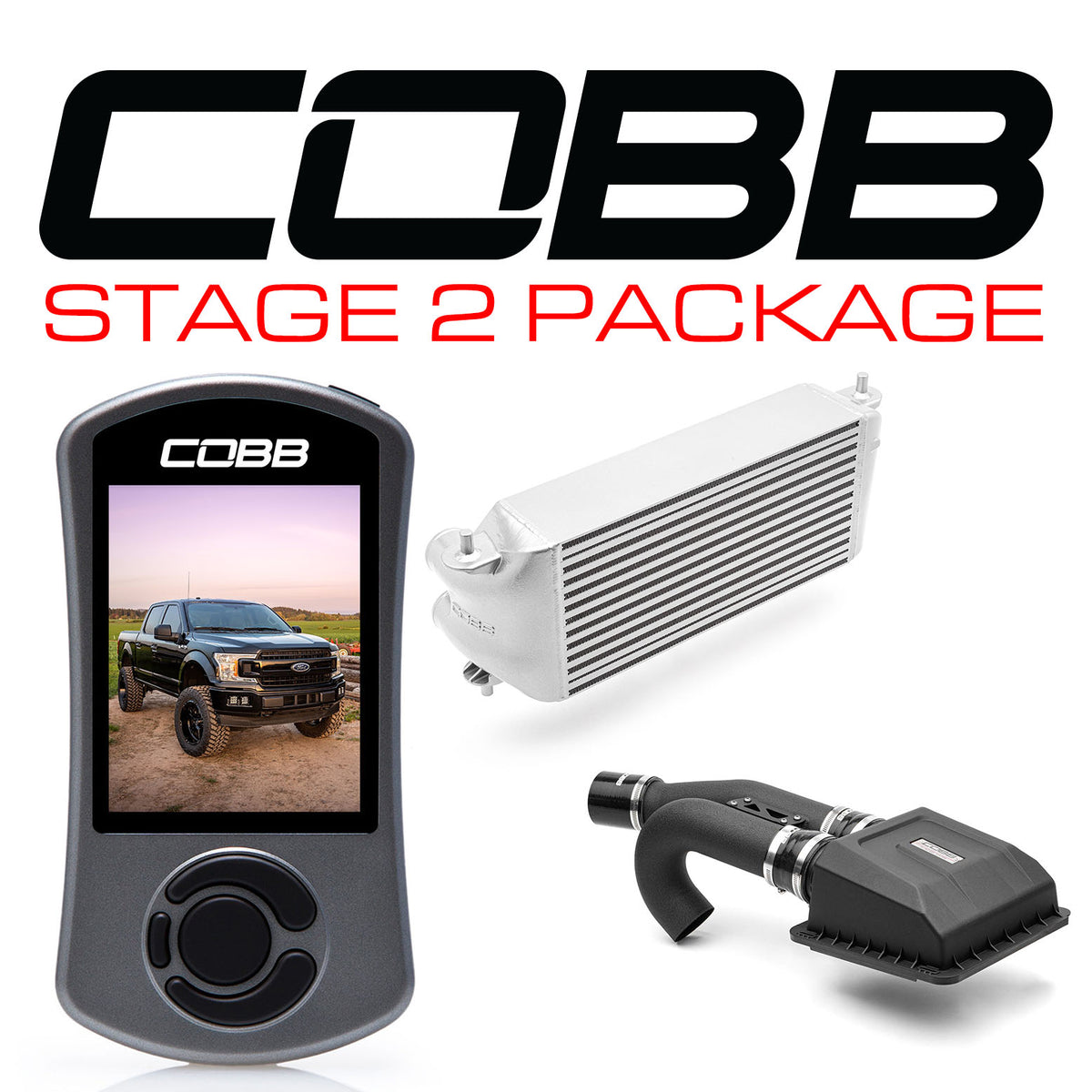 Cobb 2020 Ford F-150 EcoBoost 3.5L Stage 2 Power Package - Silver (Factory Location Intercooler)