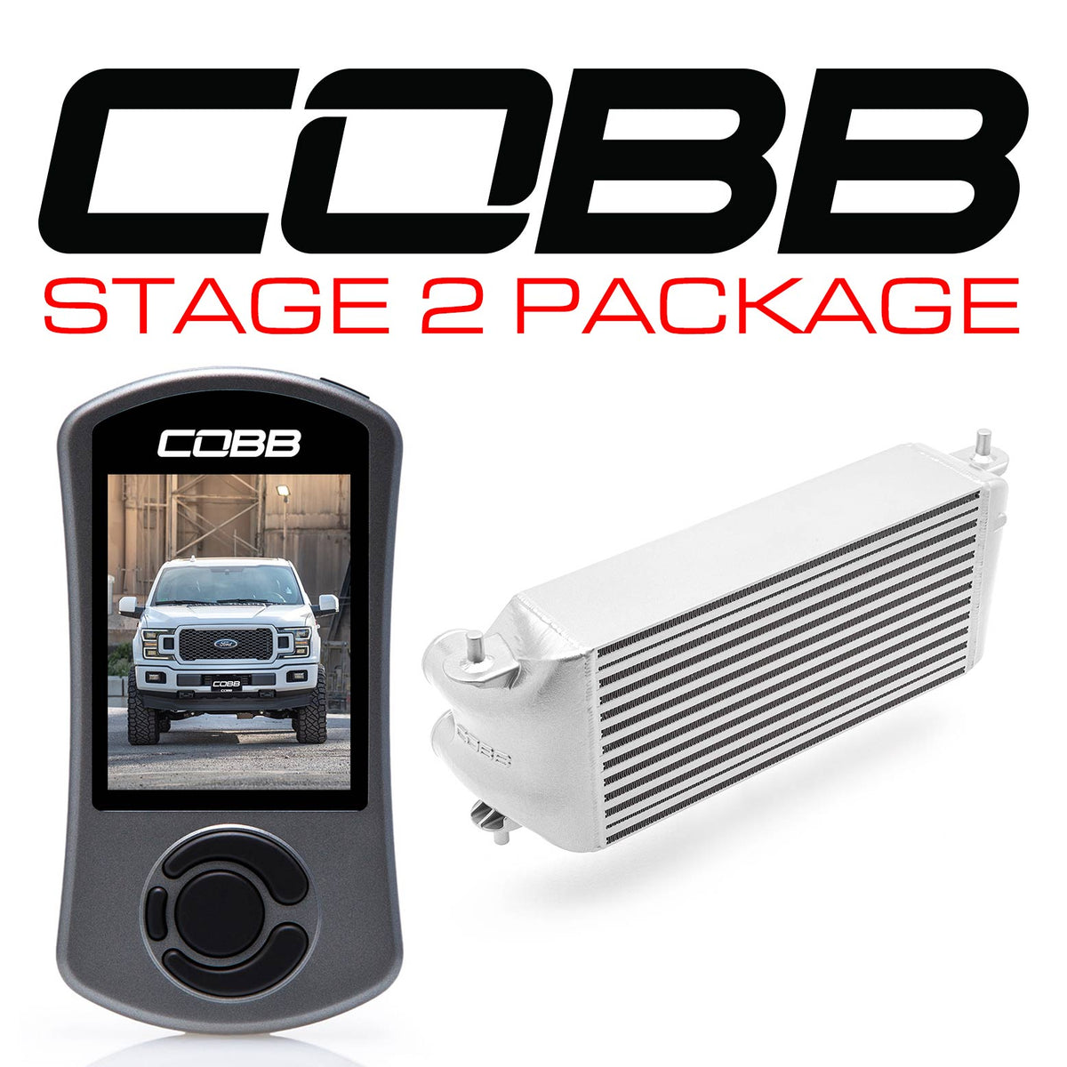 Cobb 18-20 Ford F-150 2.7L Stage 2 Power Package - Silver (Factory Loc. I/C + NO INTAKE)