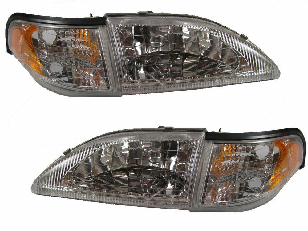94-98 Mustang Headlight Kit - Cobra Style - Smoked Lens (4 Piece Kit)