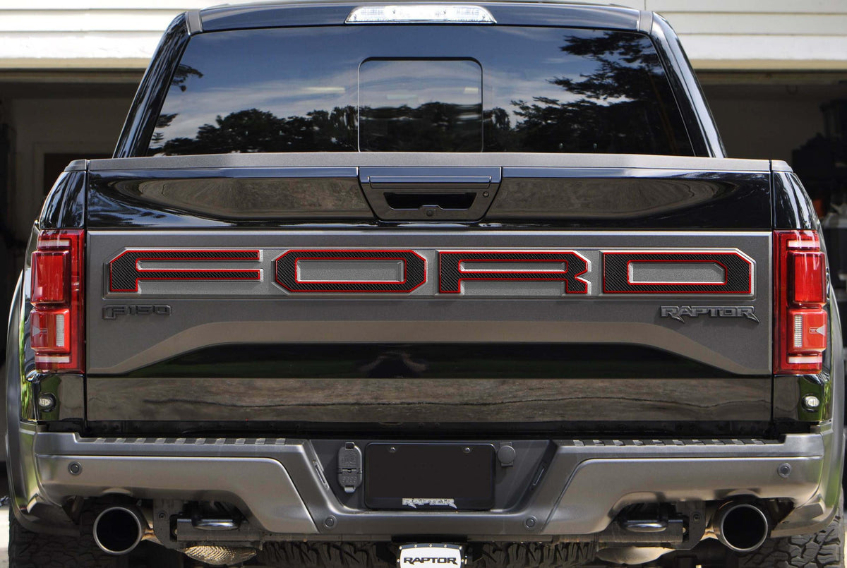 TUFSKINZ FORD Raptor Tailgate Lettering Overlays (2015-2018 F-150) - FRD006-DCF-025-G