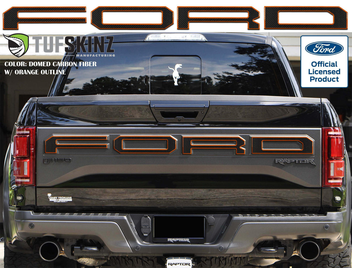 TUFSKINZ FORD Raptor Tailgate Overlays (2019-2020 F-150) - FRD025-DCF-033-G