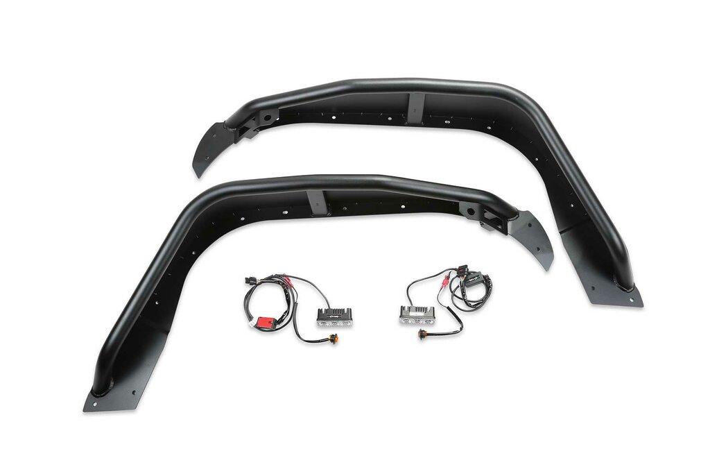 Fabtech Jeep Jl/Jt Tube Fenders Fr Stl Pwdrcoat Blk Texture (2018-2021 Wrangler, Gladiator) - FTS24212
