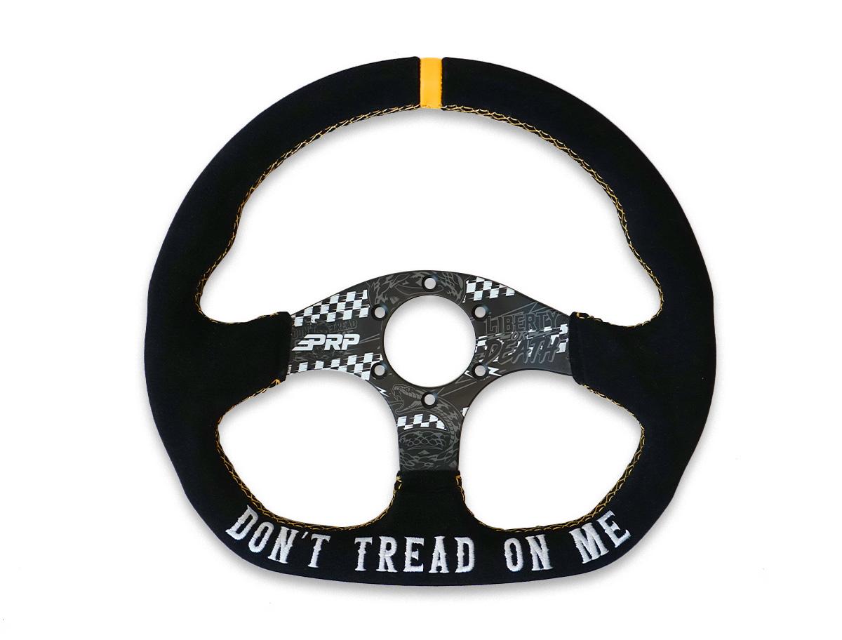 PRP Seats Don't Tread on Me Comp-R Suede Steering Wheel 13 Inch Diameter D-Shaped - G248-TR