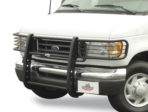 Go Rhino 3000 Series StepGuard Grille Guard with Brush Guards, Black Powdercoat finish (2003-2007 E-350 Super Duty, E-150, E-250, E-350 Club Wagon) - 3320MB