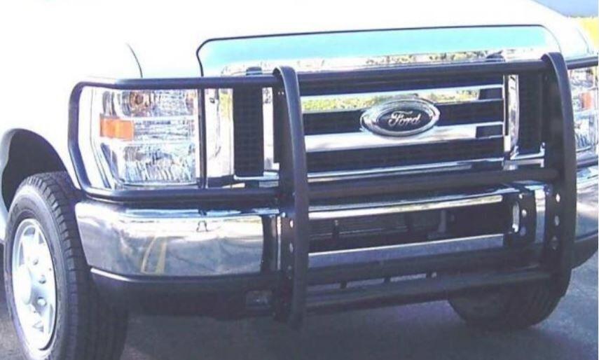 Go Rhino 3000 Series StepGuard Grille Guard with Brush Guards, Black Powdercoat finish (2008-2014 E-350 Super Duty, E-150, E-250) - 3324MB