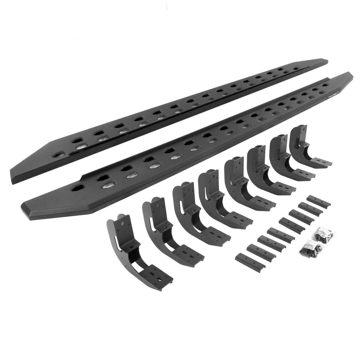 Go Rhino RB20 Slim Line Running Boards with Mounting Brackets Kit - Textured Black - 69404887SPC