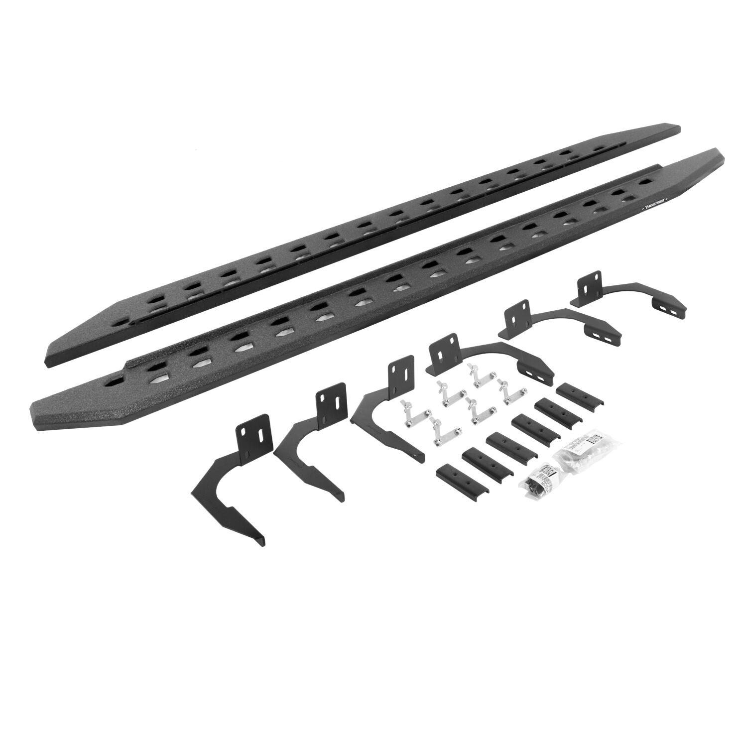 Go Rhino RB20 Slim Line Running Boards with Mounting Brackets Kit - Bedliner Coating (2009-2022 2500, 3500, Ram 1500, Ram 2500) - 69410687ST