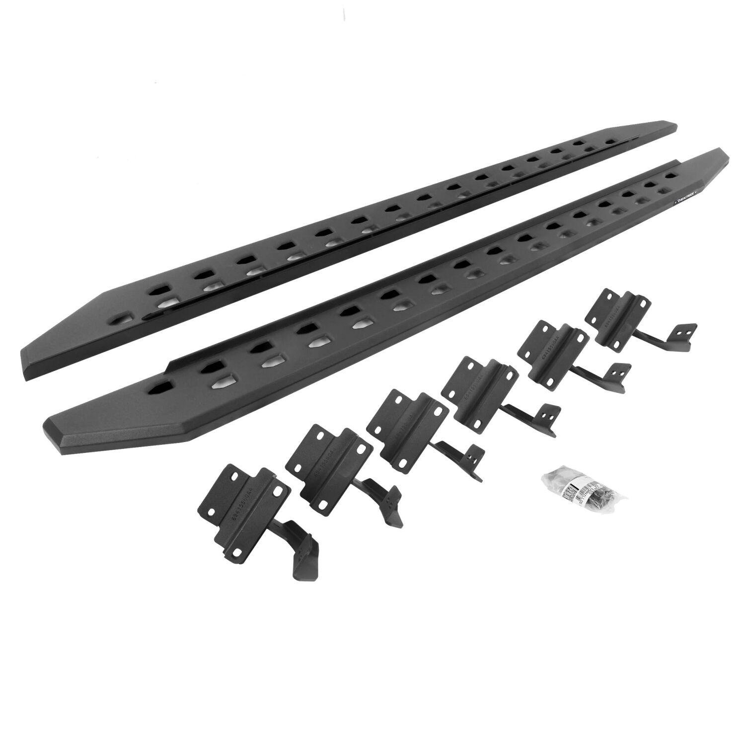 Go Rhino RB20 Slim Line Running Boards with Mounting Brackets Kit - Textured Black (2015-2022 F-150, F-250 Super Duty, F-350 Super Duty) - 69415587SPC