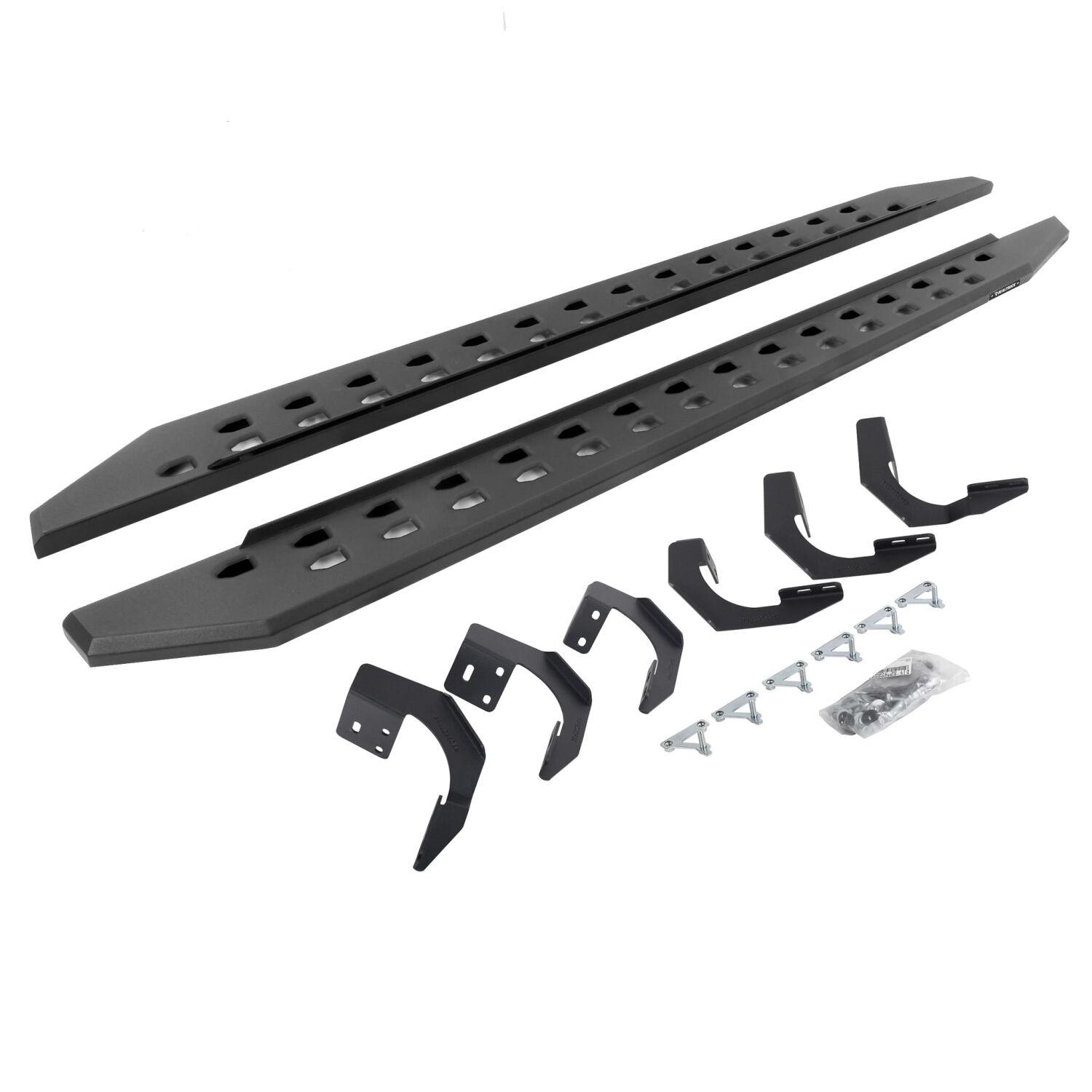 Go Rhino RB20 Slim Line Running Boards with Mounting Brackets Kit - Textured Black (2019-2022 1500) - 69430687SPC