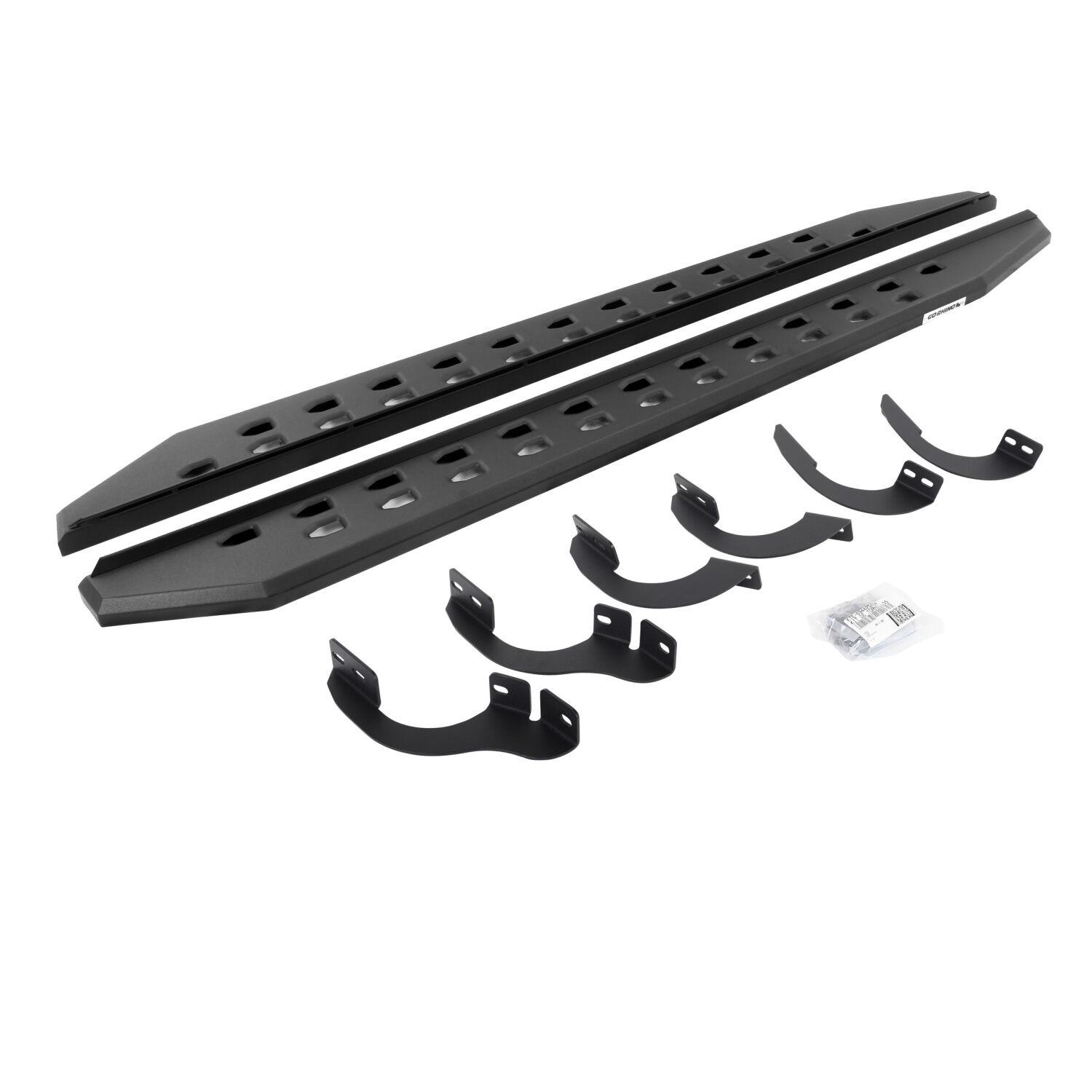 Go Rhino RB20 Slim Line Running Boards with Mounting Brackets Kit - Textured Black (2014-2022 4Runner) - 69442568SPC