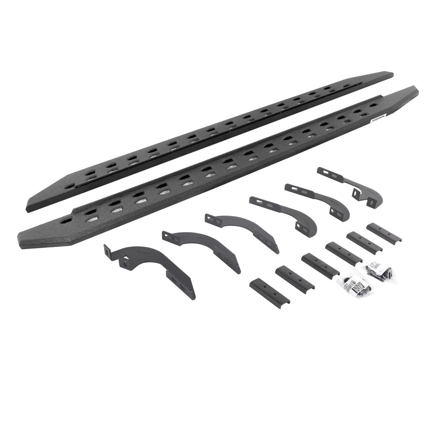 Go Rhino RB20 Slim Line Running Boards with Mounting Brackets Kit - Bedliner Coating (2005-2022 Tacoma) - 69442987ST