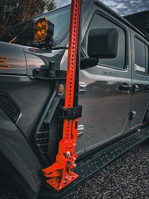 Go Rhino Exterior Hi-Lift Jack Mount For Jeep Wrangler Jl, Jlu And Gladiator Jt (2018-2024 Jeep Gladiator, Jeep Wrangler) - 701011T