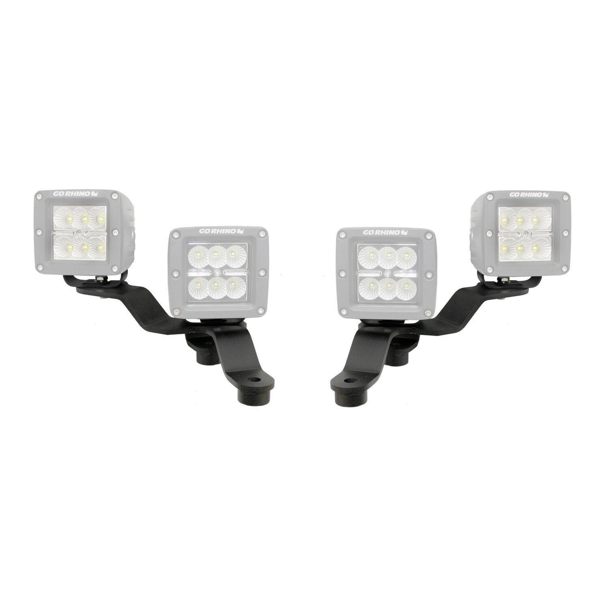 Go Rhino Light Mounts   (Wrangler JL, JLU, Gladiator JT - Two 3" Cubes Offset) - 730231T