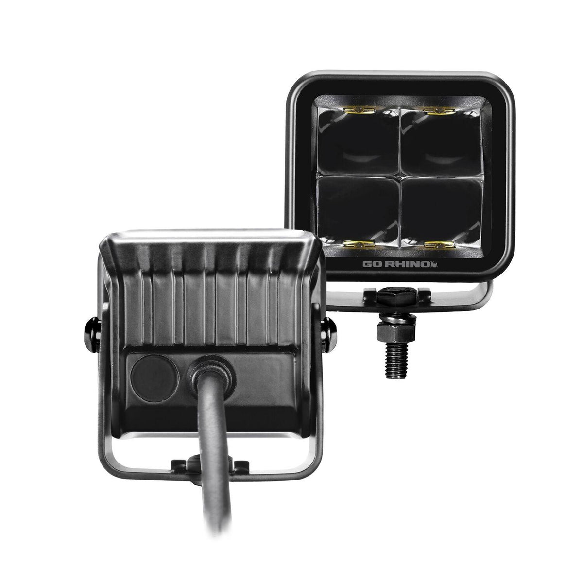 Go Rhino Blackout Series - Cubeit 2X2 Led Cube Spot Lights, Pair - 750200321SCS