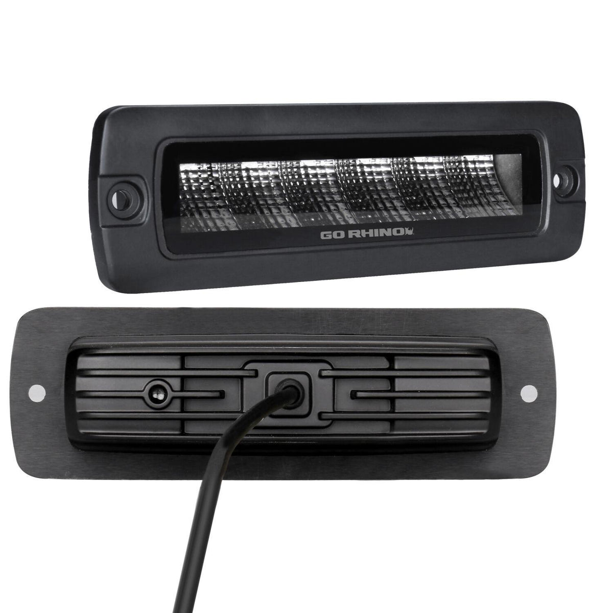 Go Rhino Blackout Series - Sixline 6-Led Flood Lights With Flush Mount, Pair - 750300621FBF