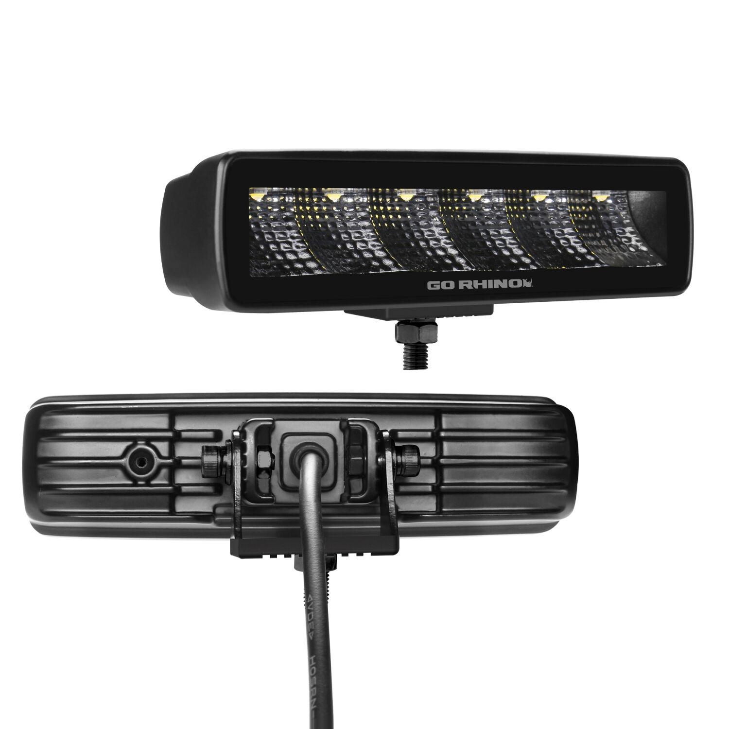 Go Rhino Blackout Series - Sixline 6-Led Flood Lights, Pair - 750300621FBS