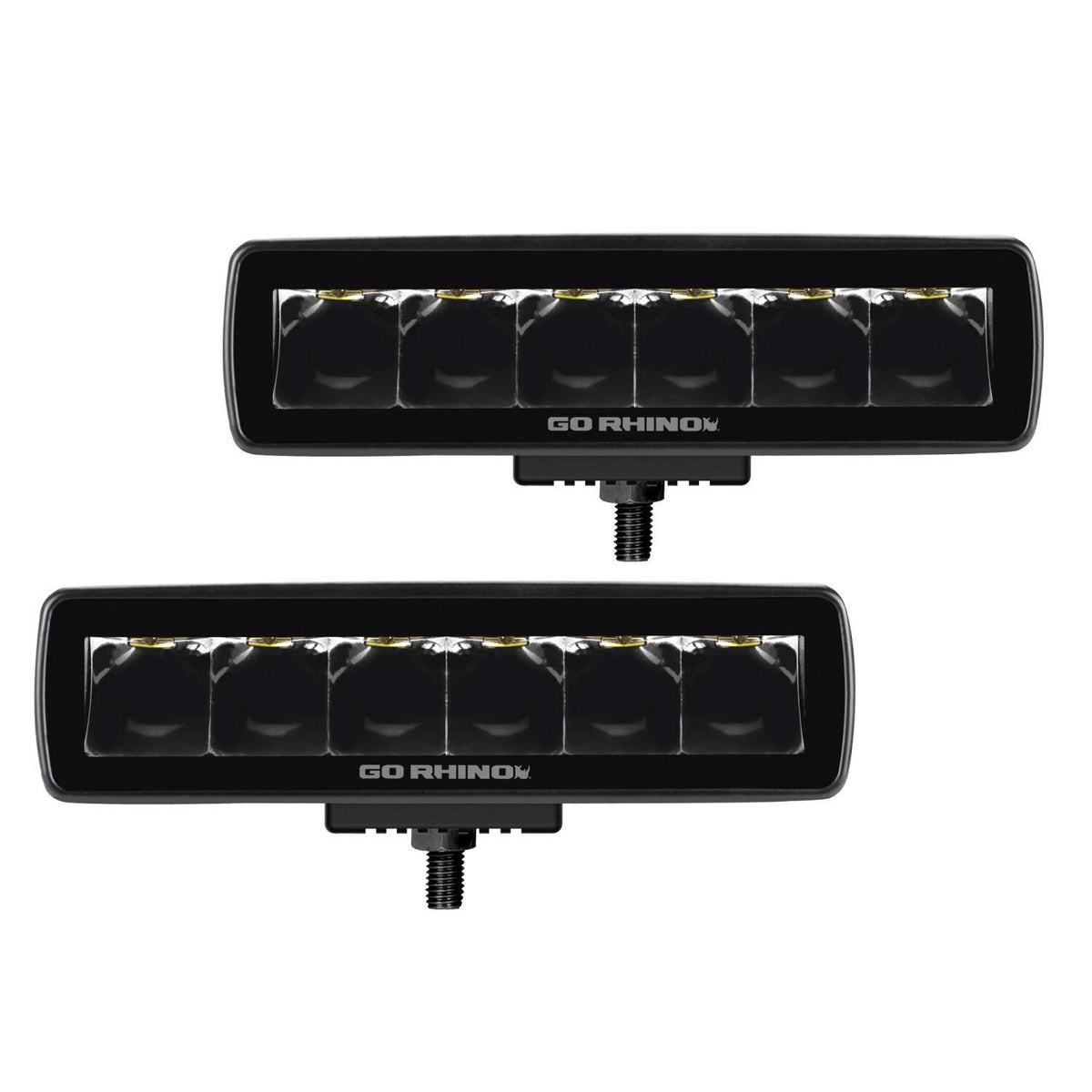 Go Rhino Blackout Series - Sixline 6-Led Spot Lights, Pair - 750300621SBS