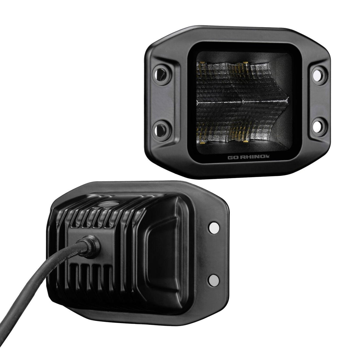 Go Rhino Blackout Series - Cubeit 3X3 Led Cube Spot Lights With Flush Mount Pair - 750400321SCF