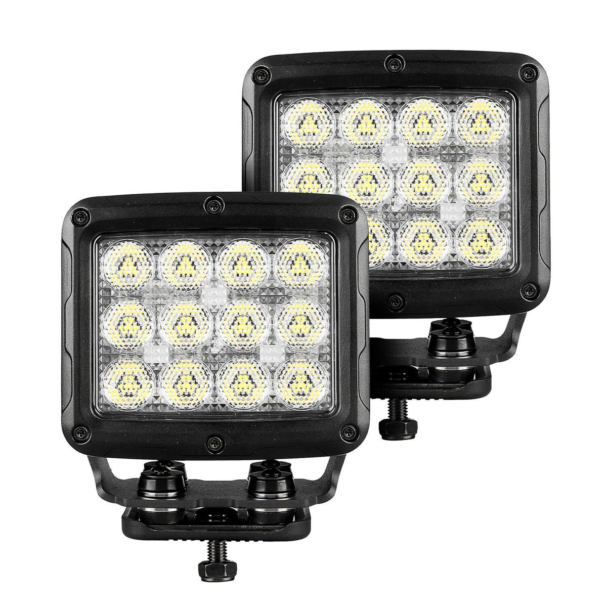 Go Rhino Bright Series - Square 5" Rectangular Led Spot Lights, Pair - 751800523FCS