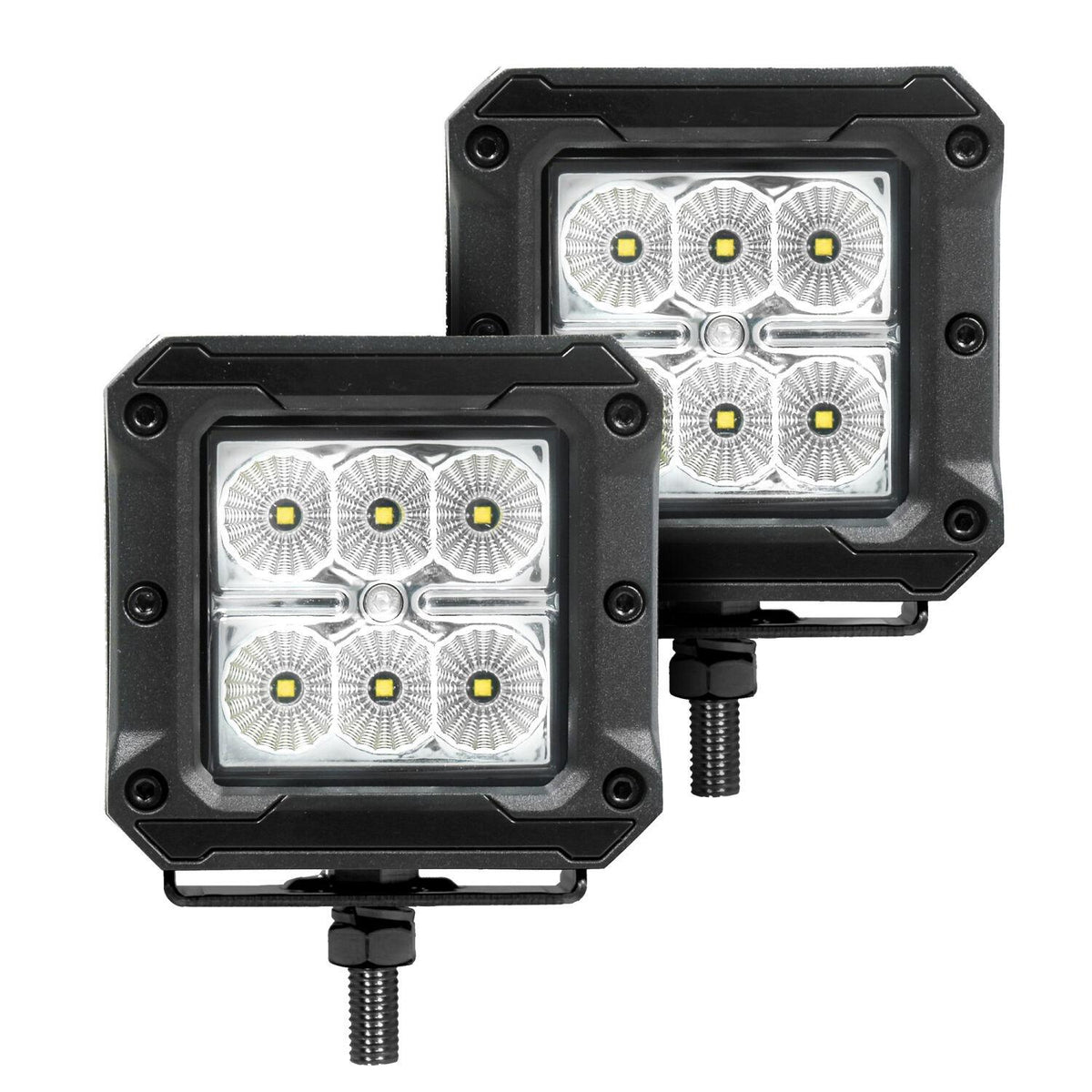 Go Rhino RC2 LR - 2 lights - Complete kit: Front guard + Brackets + GR Lights (Avalanche) - 55162LT