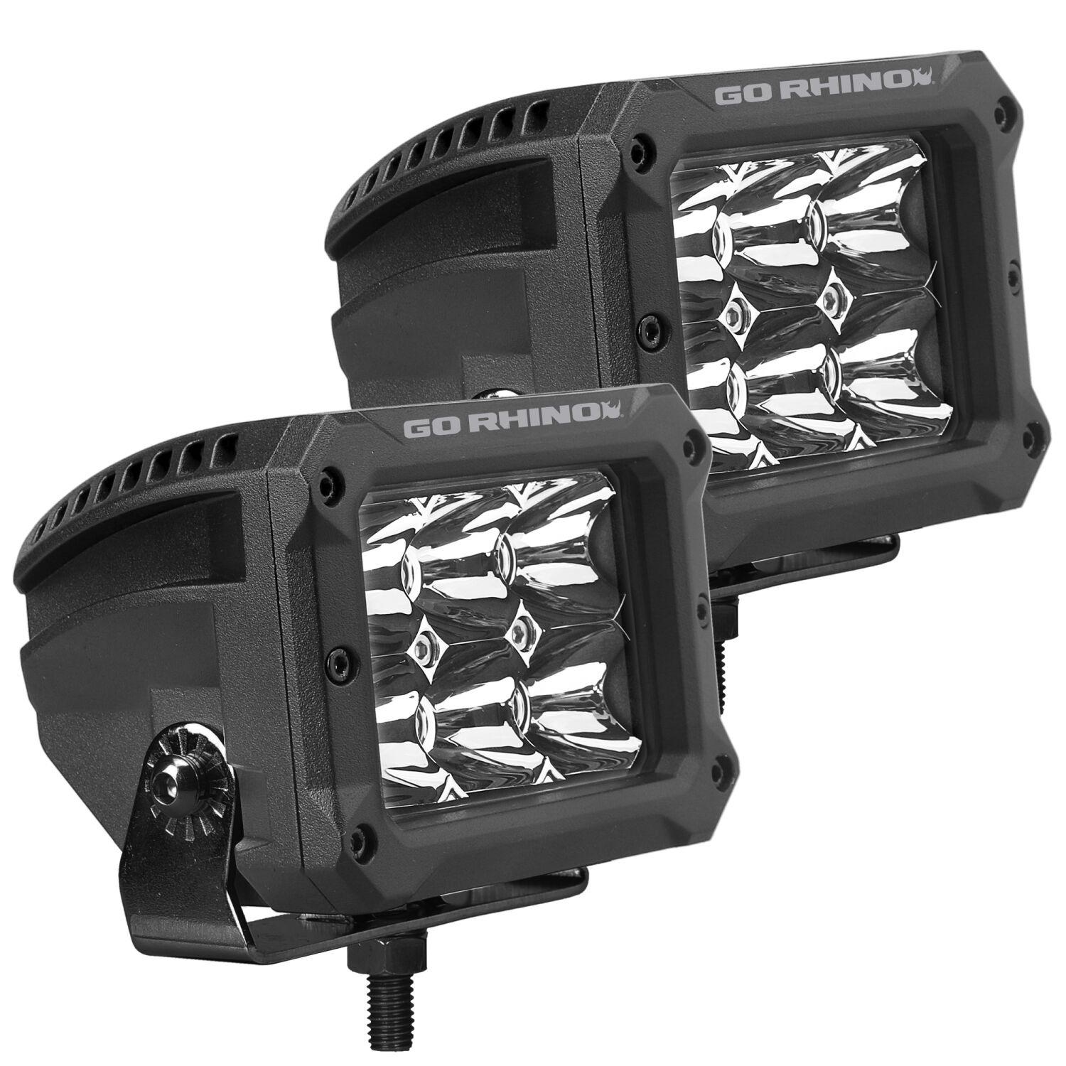 Go Rhino Bright Series - 4X3 Rectangular Led Spot Lights, Pair - 753003023SBS