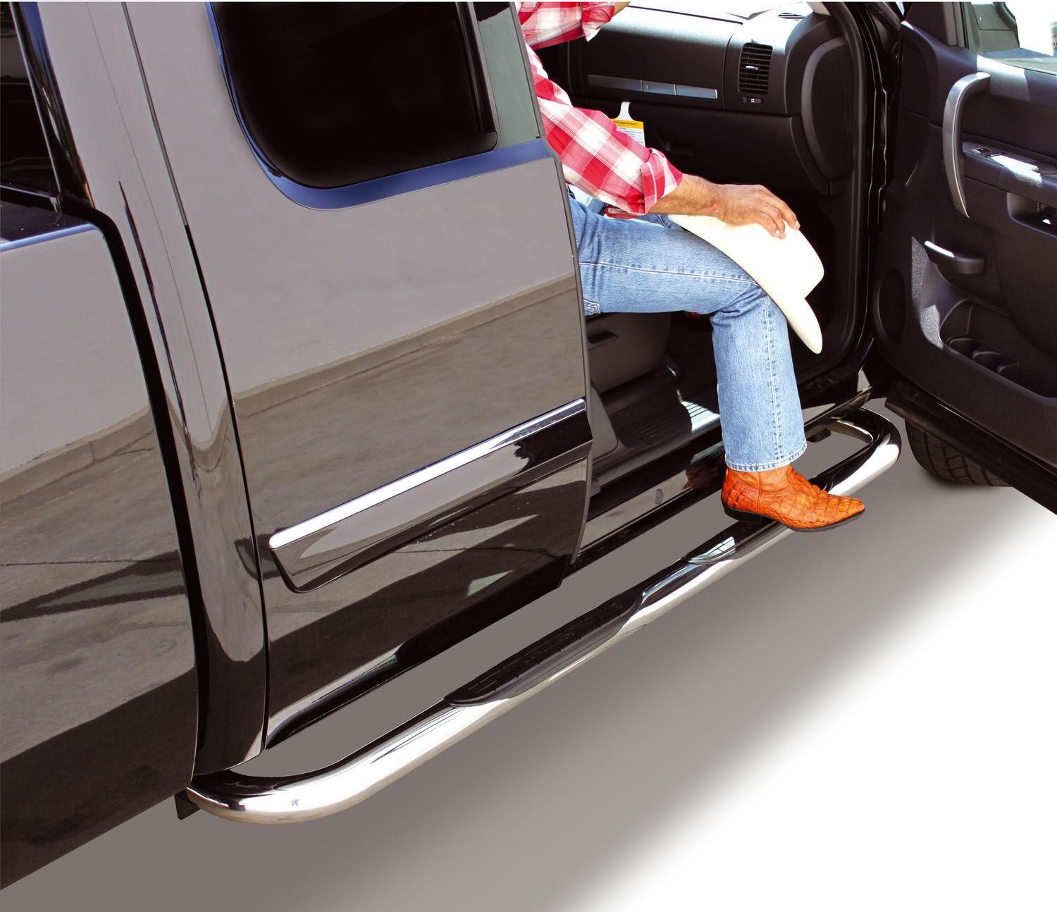 Go Rhino 4000 Series Side Steps With Mounting Brackets Kit - Polished Stainless Steel (2004-2015 TITAN) - 4353PS