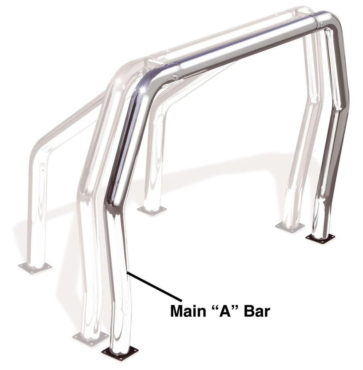 Go Rhino! Bed Bars - "A" Additional Bar - Chrome - 91001C
