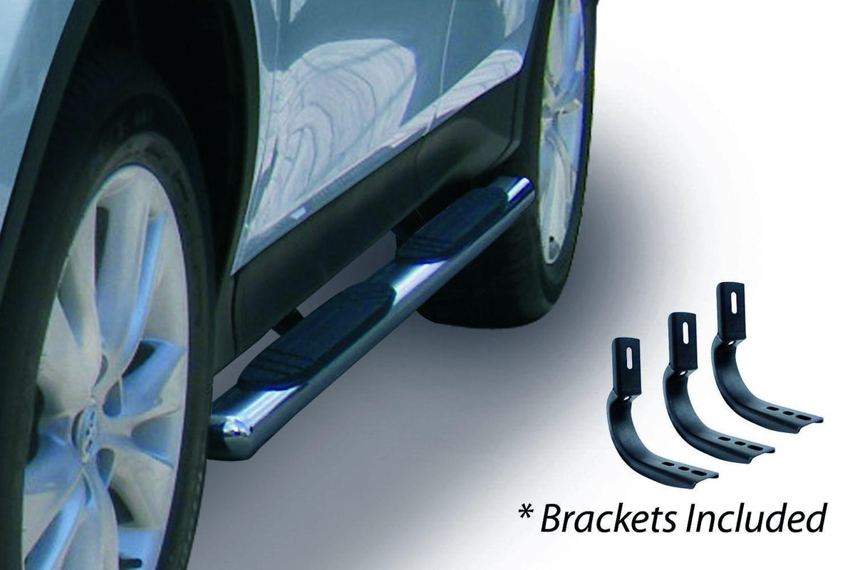 Go Rhino 4" OE Xtreme Side Steps with Mounting Brackets Kit - Polished Stainless Finish (2011-2020 Durango, Grand Cherokee) - 684423971PS