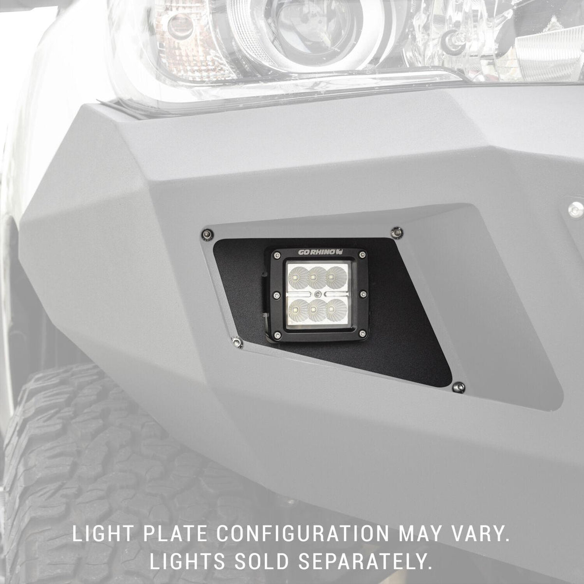 Go Rhino Br5.5/Br6/Br10.5/Br11 Light Plates (3X3 Go Rhino Surface Mount) (2010-2024 Ram, Dodge, Chevrolet, GMC, Ford, Toyota Fitment) - 241744T