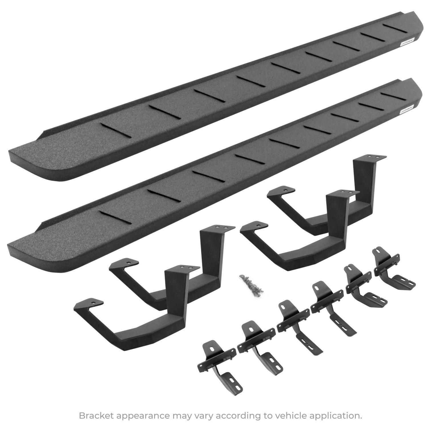 Go Rhino RB10 Running boards - Complete Kit: RB10 Running board + Brackets + 2 pair RB10 Drop Steps (1500) - 6343068720T