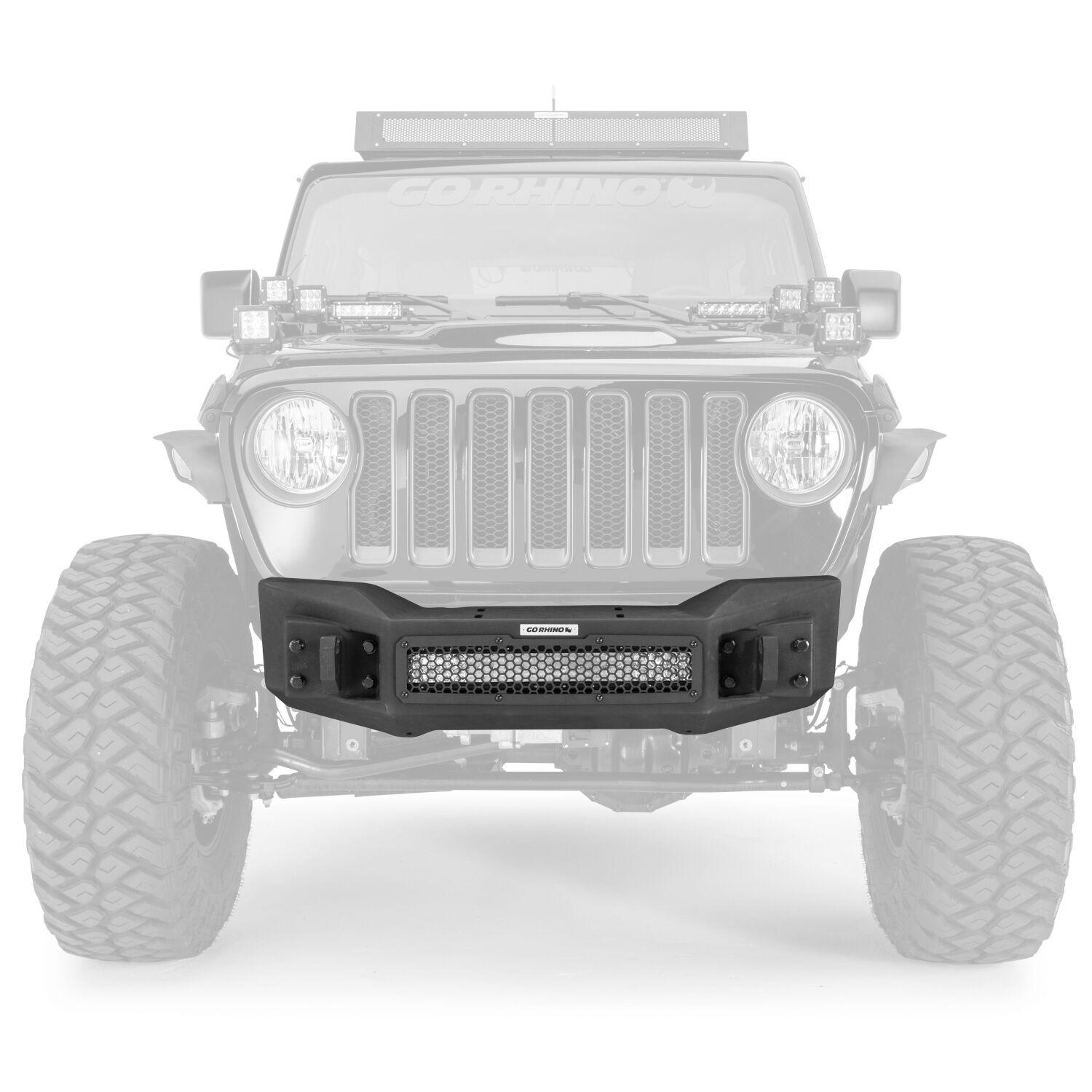 Go Rhino Rockline Front Stubby Bumper (Wrangler JL, JLU, JK, JKU, Gladiator JT) - 331100T