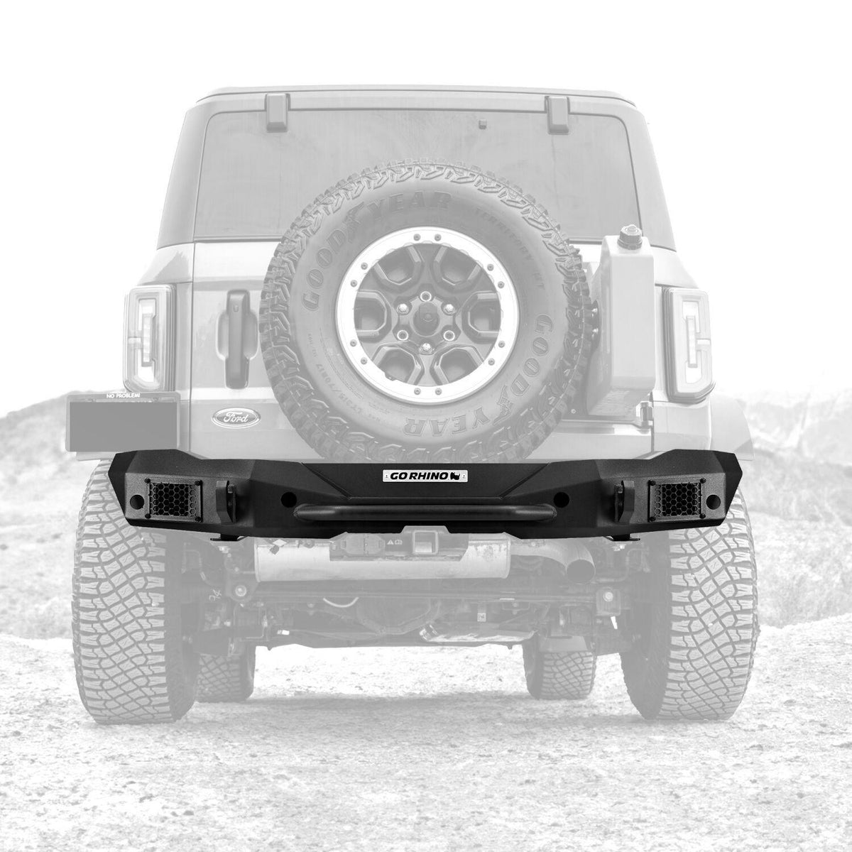 Go Rhino Rockline Rear Full Width Bumper For Ford Bronco (2021-2025 Ford Bronco) - 371400T