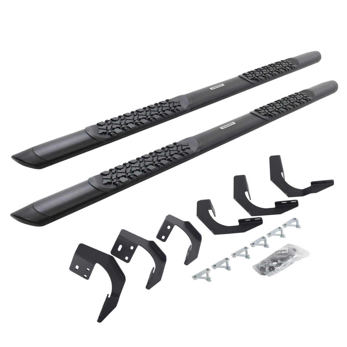 Go Rhino V-Series V3 Aluminum Side Steps and Mounting Brackets Kit -Textured Black (2015-2022 1500, 1500 Classic) - V3420687T
