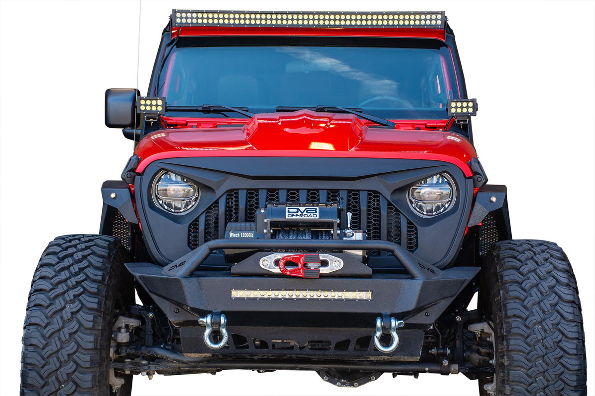 DV8 Offroad Replacement Grill; Black (2018-2021 Gladiator, Wrangler) - GRJL-01