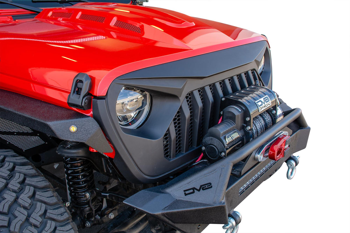 DV8 Offroad Replacement Grill; Black (2018-2021 Gladiator, Wrangler) - GRJL-01
