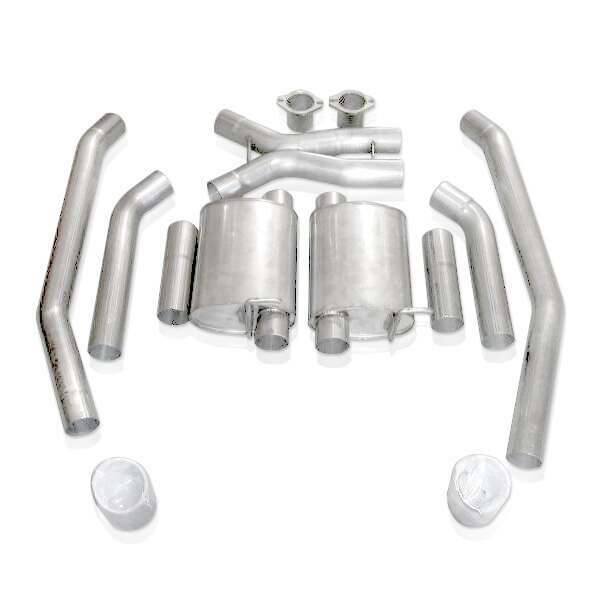 Stainless Works Catback Dual Turbo Mufflers Single Wide Oval Tip Factory Connec (2004-2004 GTO) - GTOTOLTM
