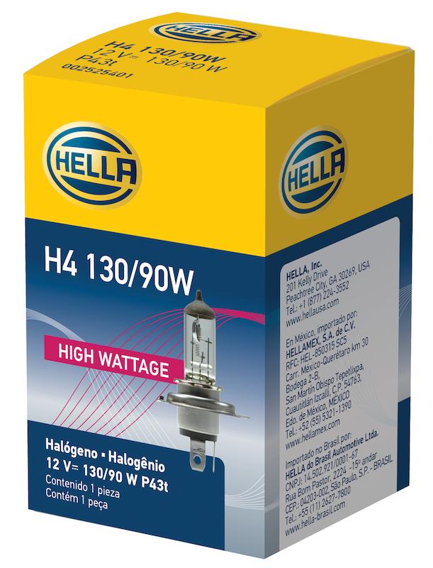 Hella H4 130/90W High Wattage Series Halogen Light Bulb - H4 130/90W