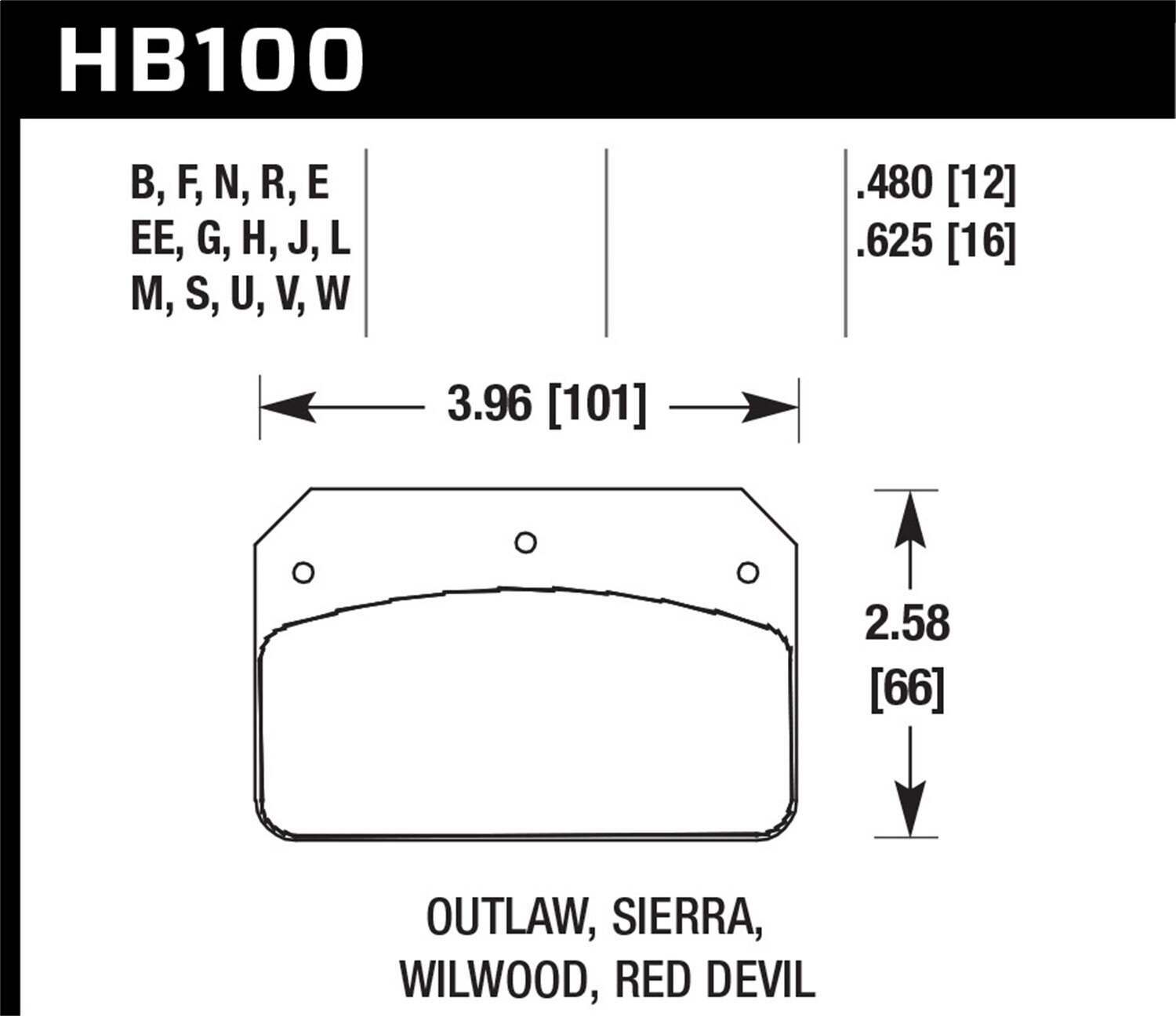 Hawk ER-1 Disc Brake Pad - HB100D.480