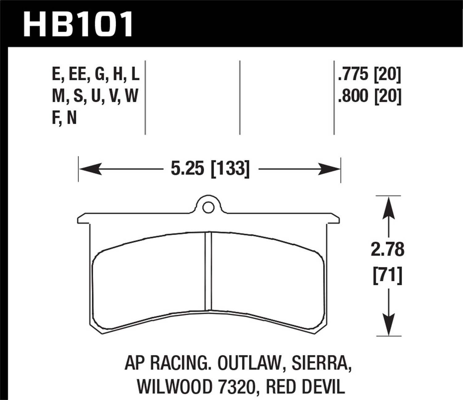 Hawk ER-1 Disc Brake Pad - HB101D.800