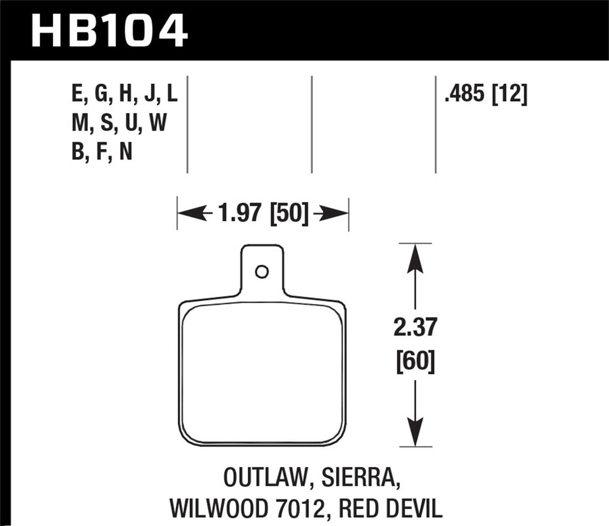 Hawk Street Brake Pads - HB104B.485