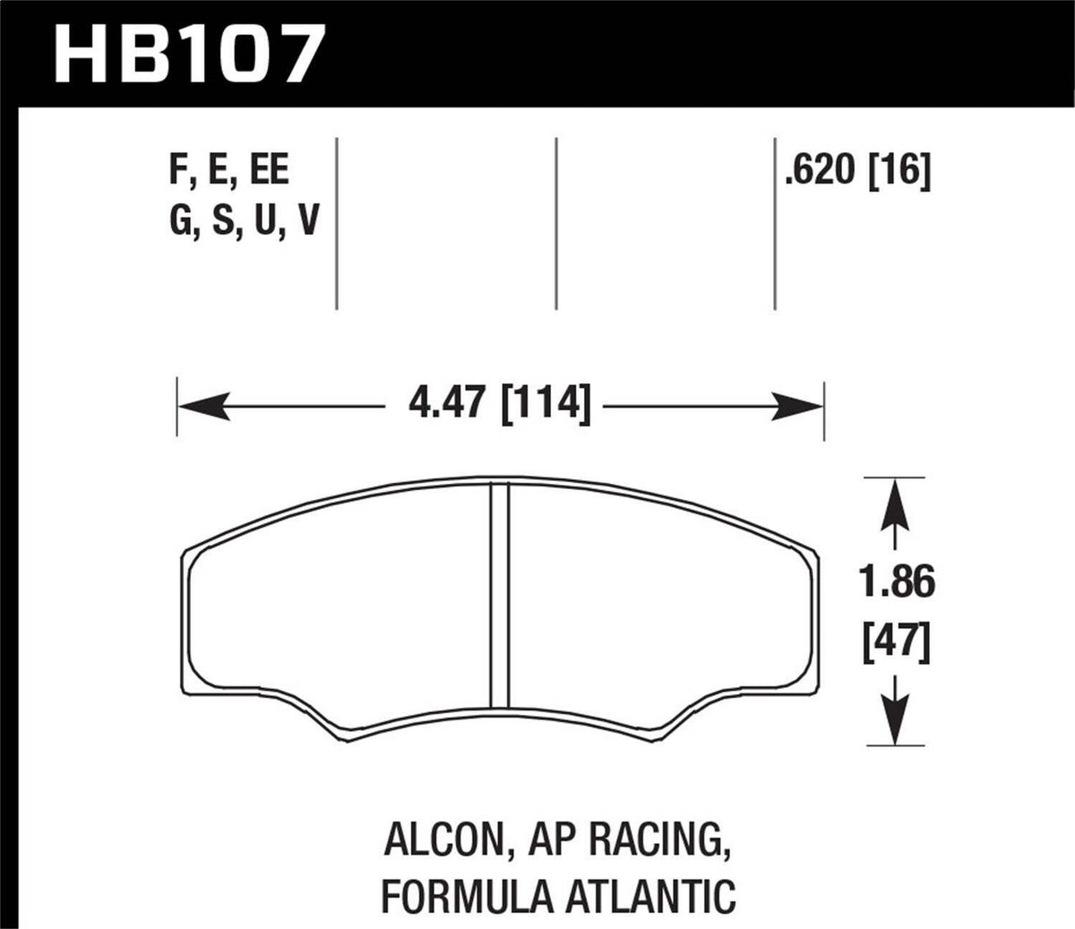 Hawk Er-1 Disc Brake Pad - HB107D.620