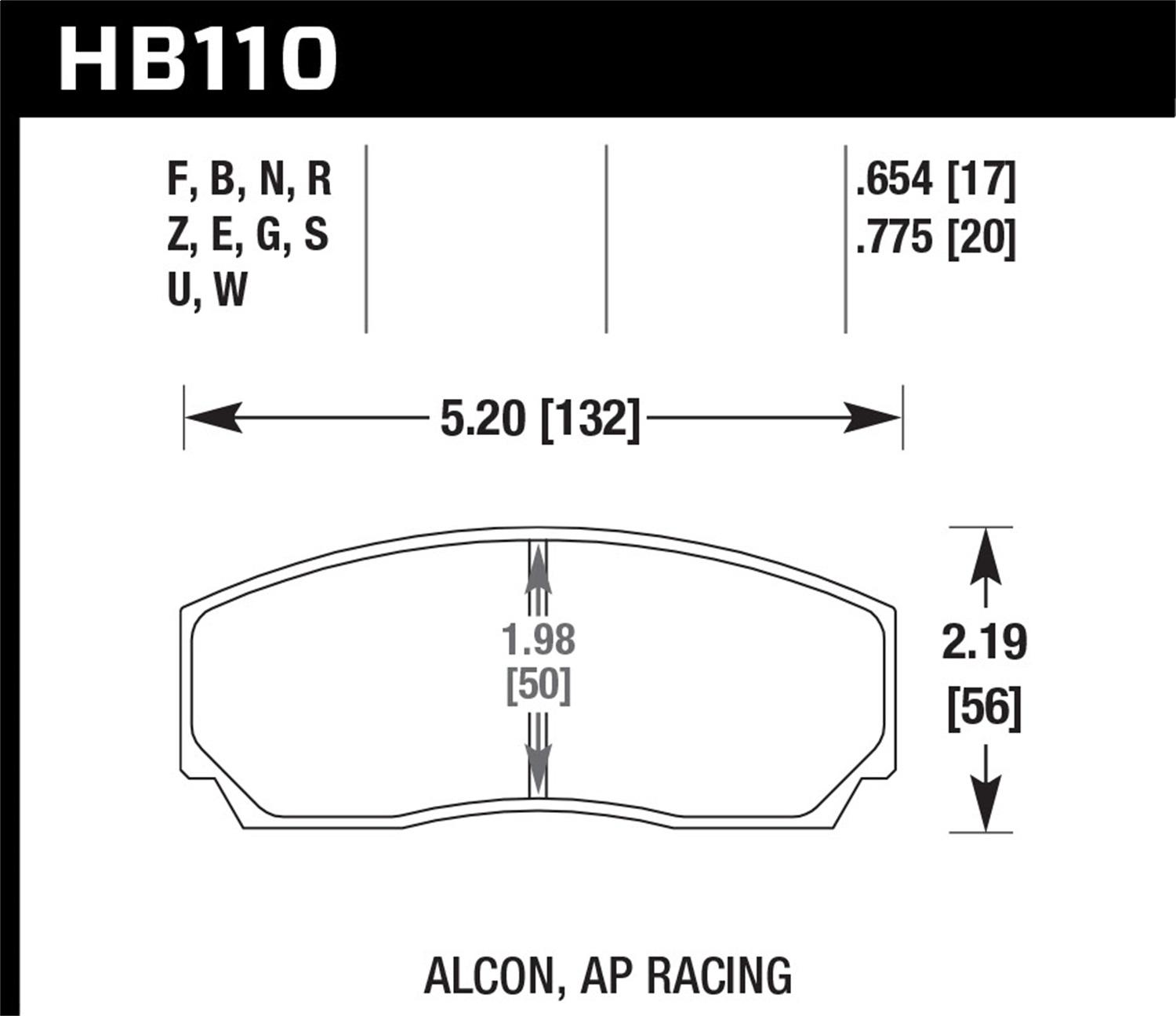 Hawk Motorsports Brake Pads - HB110E.654