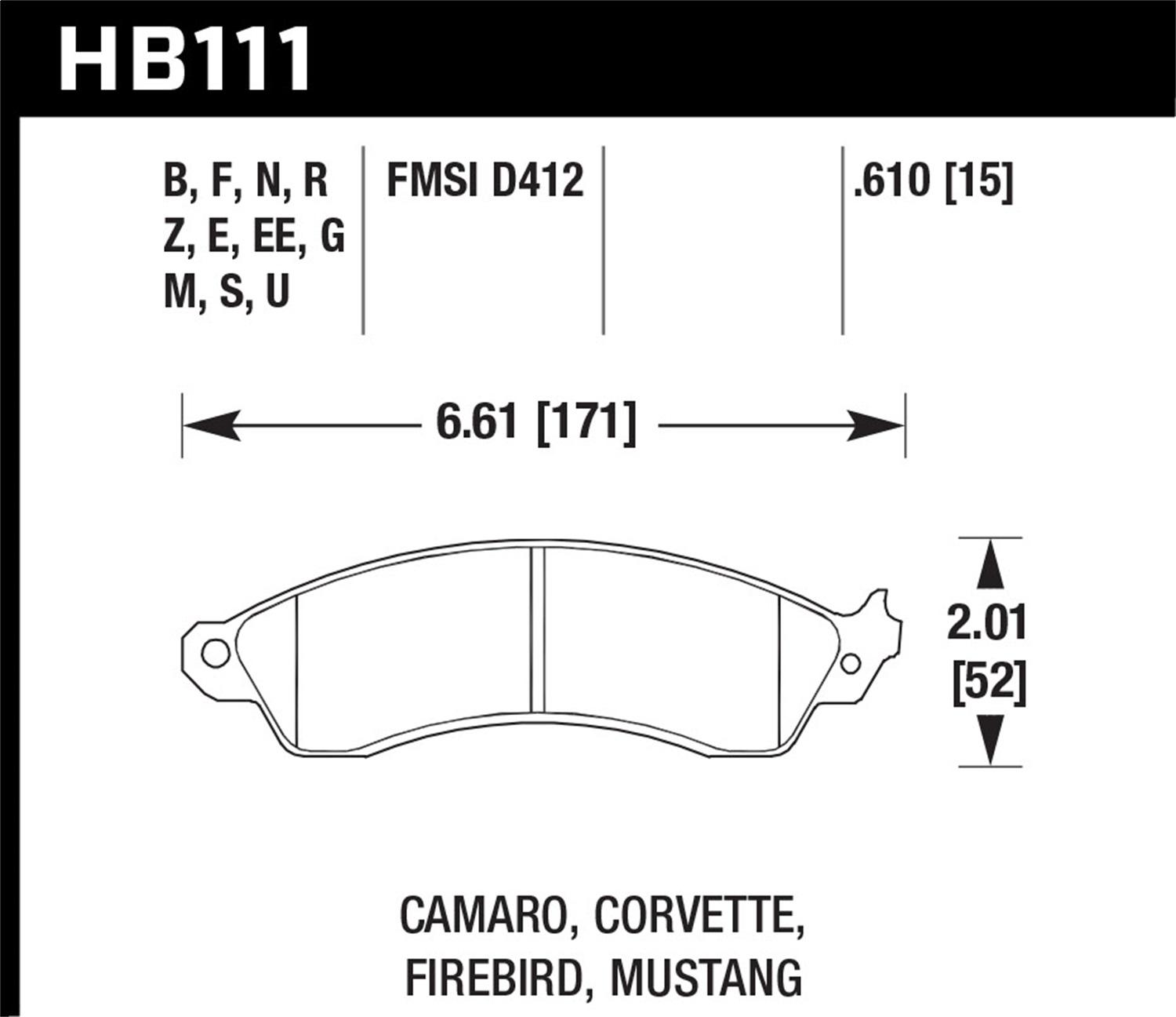 Hawk 94-04 Cobra / 03-04 Mach-1 HP PLUS Brake Pads (Front)